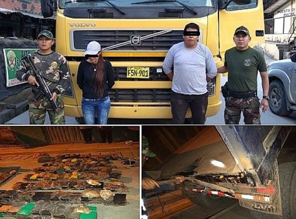 Ayacucho: Pareja cae con 395 kilos de droga en un volquete