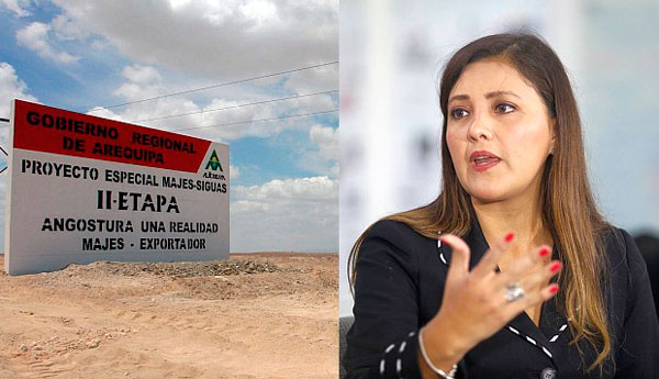 Majes Siguas II: Yamila Osorio pidió la salida de Cosapi del proyecto