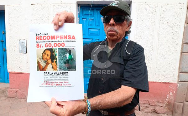 Cusco: padre de turista desaparecida ofrece 60 mil soles como recompensa