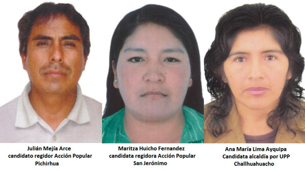 Acción Popular: Candidaturas de regidores de Pichirhua y San Jerónimo declaradas improcedentes