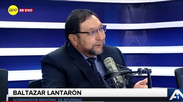Declaraciones de gobernador Baltazar Lantarón en RPP genera desconcierto en Andahuaylas 