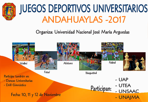 La UNAJMA organiza los V juegos Deportivos Interuniversidades 2017