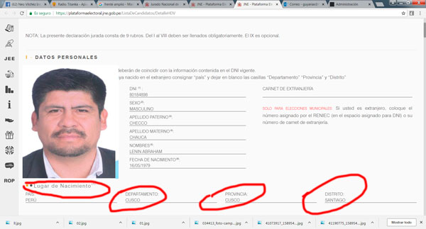 Lenin Checco, no es apurimeÃ±o, naciÃ³ en el Cusco