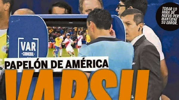 La polémica portada del diario Olé sobre el VAR tras el triunfo de Brasil ante la Selección Peruana