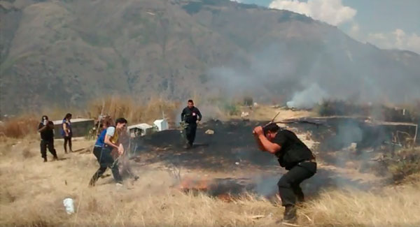 Efectivos de Serenazgo sofoco inusitado incendio en el Cementerio de Puca-Puca