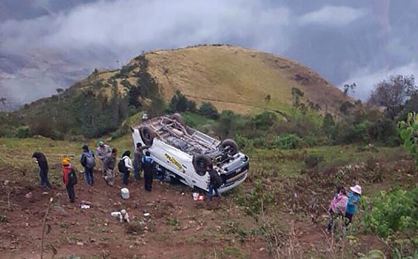Accidente de transito deja ocho heridos en la ruta Andahuaylas Inkawasi