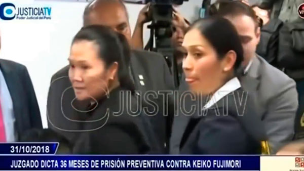 Poder Judicial dicta 36 meses de prisión preventiva contra Keiko Fujimori
