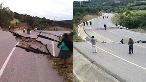 AsÃ­ quedÃ³ la carretera Cajabamba-Cajamarca tras terremoto de 7.5 en Loreto 