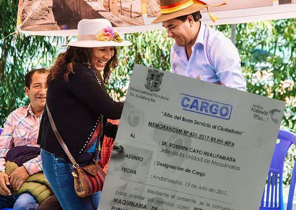 Alcalde de Andahuaylas designo jefe de maquinaria a pareja sentimental de la Sub Prefecta.