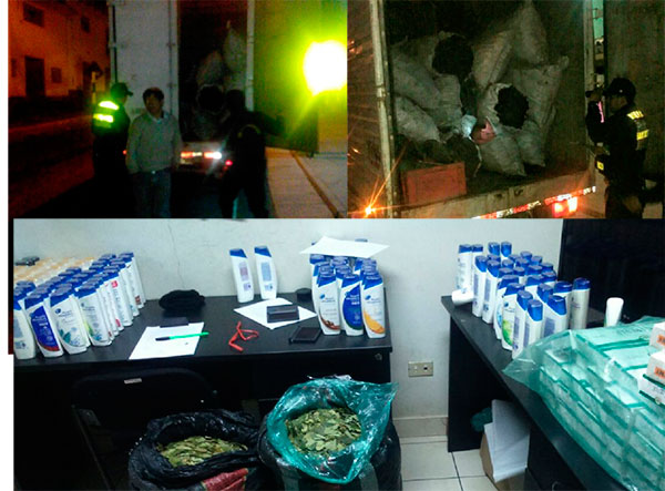 Chincheros: La PolicÃ­a incauta carbÃ³n vegetal, hojas de coca y mercaderÃ­a de contrabando.