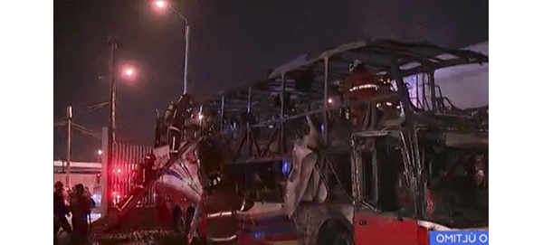 Al menos 20 muertos en incendio de bus interprovincial en Fiori