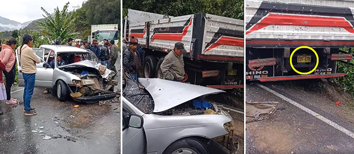 Cuatro heridos deja fuerte choque entre camioneta station wagon y camiÃ³n minero en Lambrama