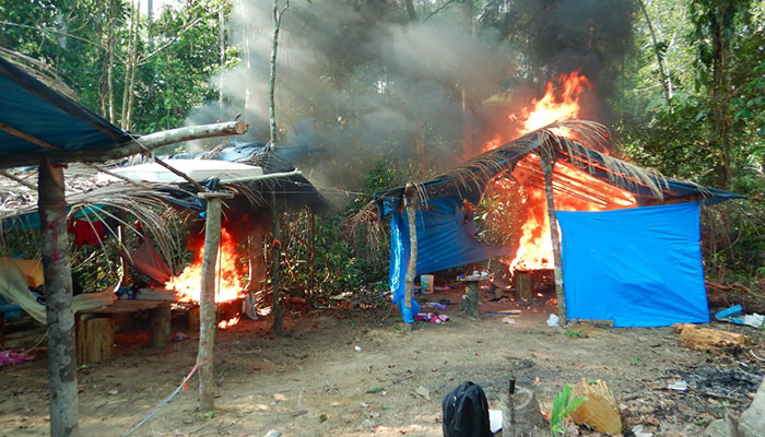 Madre de Dios: destruyen 45 campamentos mineros en operativo contra la minerÃ­a ilegal en Pariamanu
