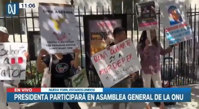 Protestan contra Dina Boluarte: manifestantes alzan su voz en la sede de la ONU en EE.UU.