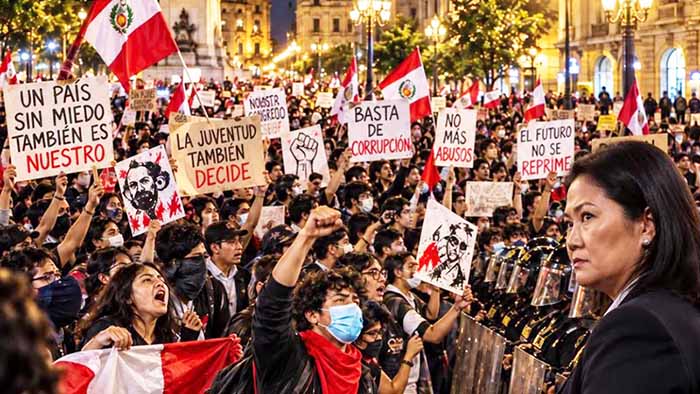 Jóvenes y colectivos sociales marcharon en todo el país y expresan su rechazo a Keiko