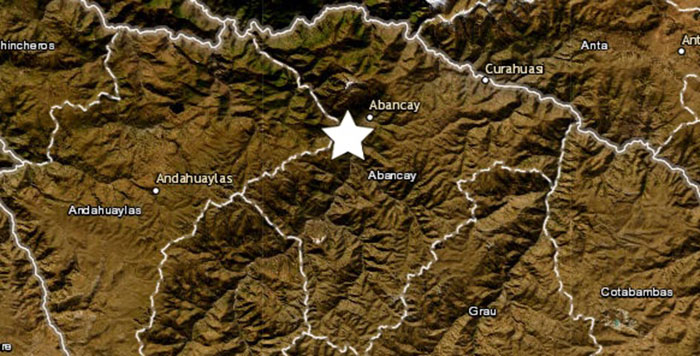 Sismo de magnitud 3.6 en la escala de Mercalli se registró en Abancay