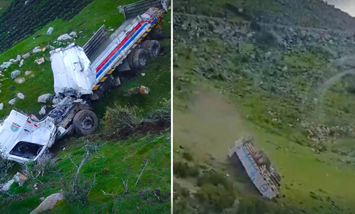 Dos camiones mineros se despistan sin muertes que lamentar en Progreso 