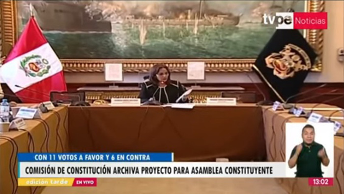 Comisión de Constitución archiva propuesta de referéndum para convocar Asamblea Constituyente