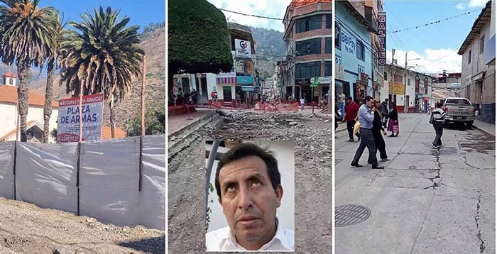 Alcalde Raúl Peña sigue destrozando pistas, veredas y parques en centro de Abancay a casi dos meses de culminar su gestión