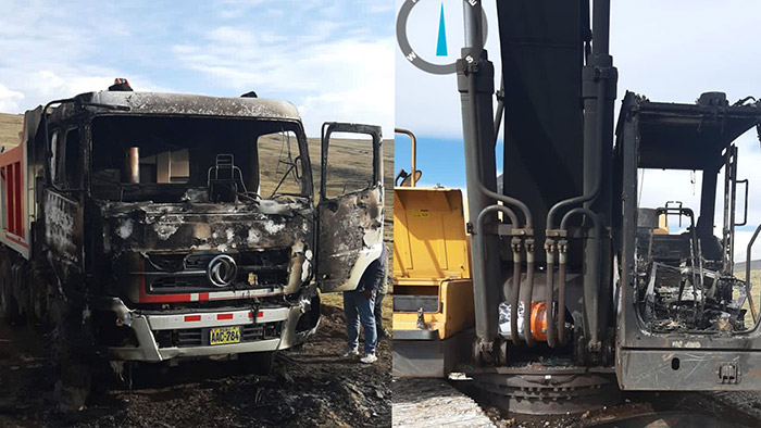 Comuneros de Toraya destruyen campamento y prenden fuego a máquinas de mineros artesanales 
