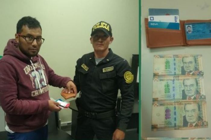 PolicÃ­a devuelve billetera con dinero y tarjetas que encontrÃ³ en la calle 