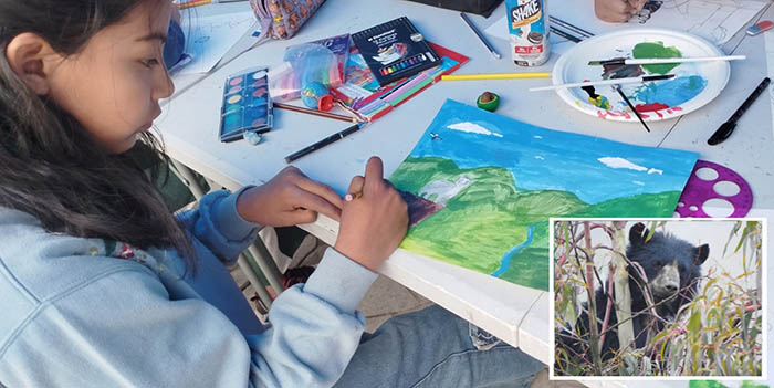 Escolares pintan a oso andino para proteger especie en peligro de extinción, en Aymaraes