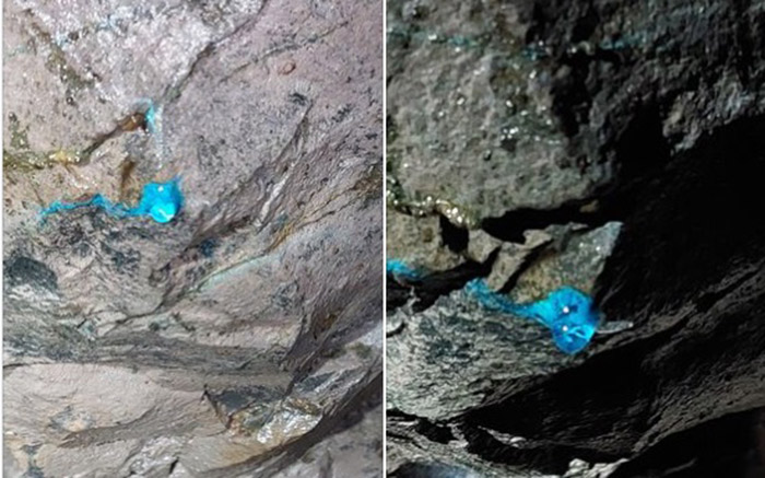 Hallan una sustancia azul brillante en lo profundo de una mina del siglo XIX abandonada (y nadie sabe quÃ© es)