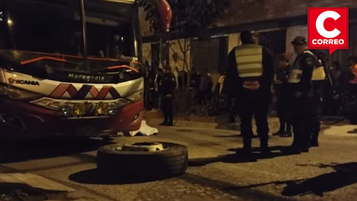 Ayacucho: padre de familia muere aplastado al intentar cambiar la llanta de un bus