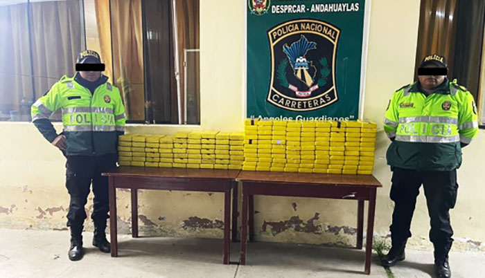 Policía decomisa más de 166 kilos de clorhidrato de cocaína, en Huancabamba 