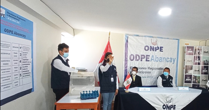 ODPE Abancay realizÃ³ sorteo para la franja electoral regional