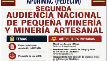 FEDECIM: convoca a la Segunda Audiencia Nacional de Pequeña Minería y Minería Artesanal