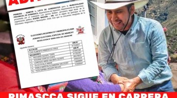 ADMITIDO: Alberto Rimascca sigue en carrera hacia el sillón de la alcaldía provincial de Aymaraes