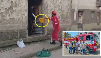 Bomberos apagan incendio con baldes en Curahuasi ¿Y qué fue del cisterna contraincendios donado por Corea del Sur? 