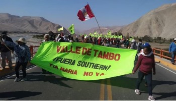 Tía María: anuncian paro de 48 horas contra construcción de mina en Valle de Tambo