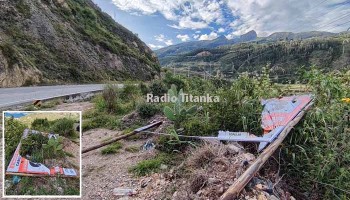 Curahuasi: destruyen paneles de candidato fujimorista colocados en carretera