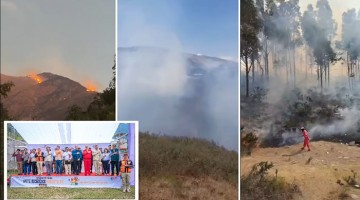 Cuatro incendios forestales opacaron lanzamiento de Plan Multisectorial ante Incendios Forestales 2025 - 2027, en Abancay