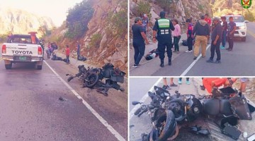 Motociclistas ecuatorianos sufren grave despiste en Toraya
