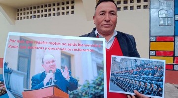 Aymaras y quechuas echarán de Puno a Rafael López Aliaga tras regalar motos a alcaldes de centros poblados