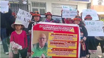 Comuneros de Huancuire se movilizan contra Minera Las Bambas y emplazan a funcionarios de la triple AAA Pampas Apurímac
