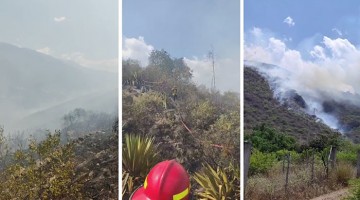 Sin agua, sin bombas contra incendios, bomberos enfrentaron voraz incendio forestal en Pachachaca