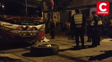 Ayacucho: padre de familia muere aplastado al intentar cambiar la llanta de un bus