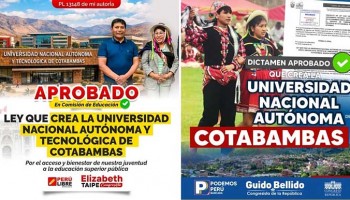 Congresistas populistas engañan a pobladores con cuento de la creación de universidad propia en Cotabambas