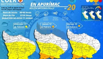 Alertan precipitaciones intensas y ráfagas de viento del 11 al 13 febrero 
