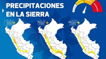 SENAMHI alerta de lluvias las próximas 71 horas en toda la región  