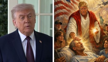 Trump publicó una foto suya como Jesús, la borró y ahora busca justificarse