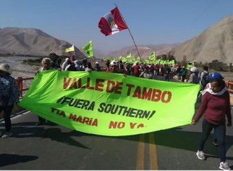 Tía María: anuncian paro de 48 horas contra construcción de mina en Valle de Tambo
