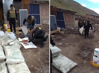 Durante operativo encuentran explosivos y equipos abandonados en campamento minero en sector de Pisti