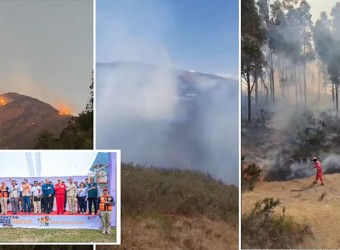 Cuatro incendios forestales opacaron lanzamiento de Plan Multisectorial ante Incendios Forestales 2025 - 2027, en Abancay
