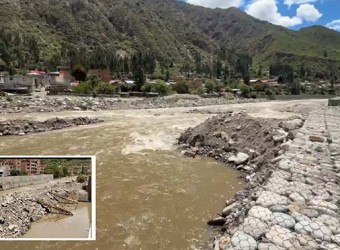 Obra de defensa ribereña paralizada pone en riesgo a población de Chalhuanca