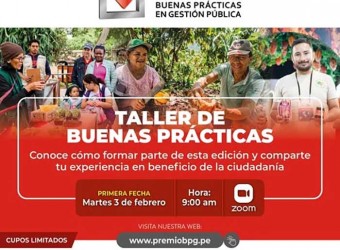 Participa en el taller virtual de Buenas Prácticas en Gestión Pública 2026 